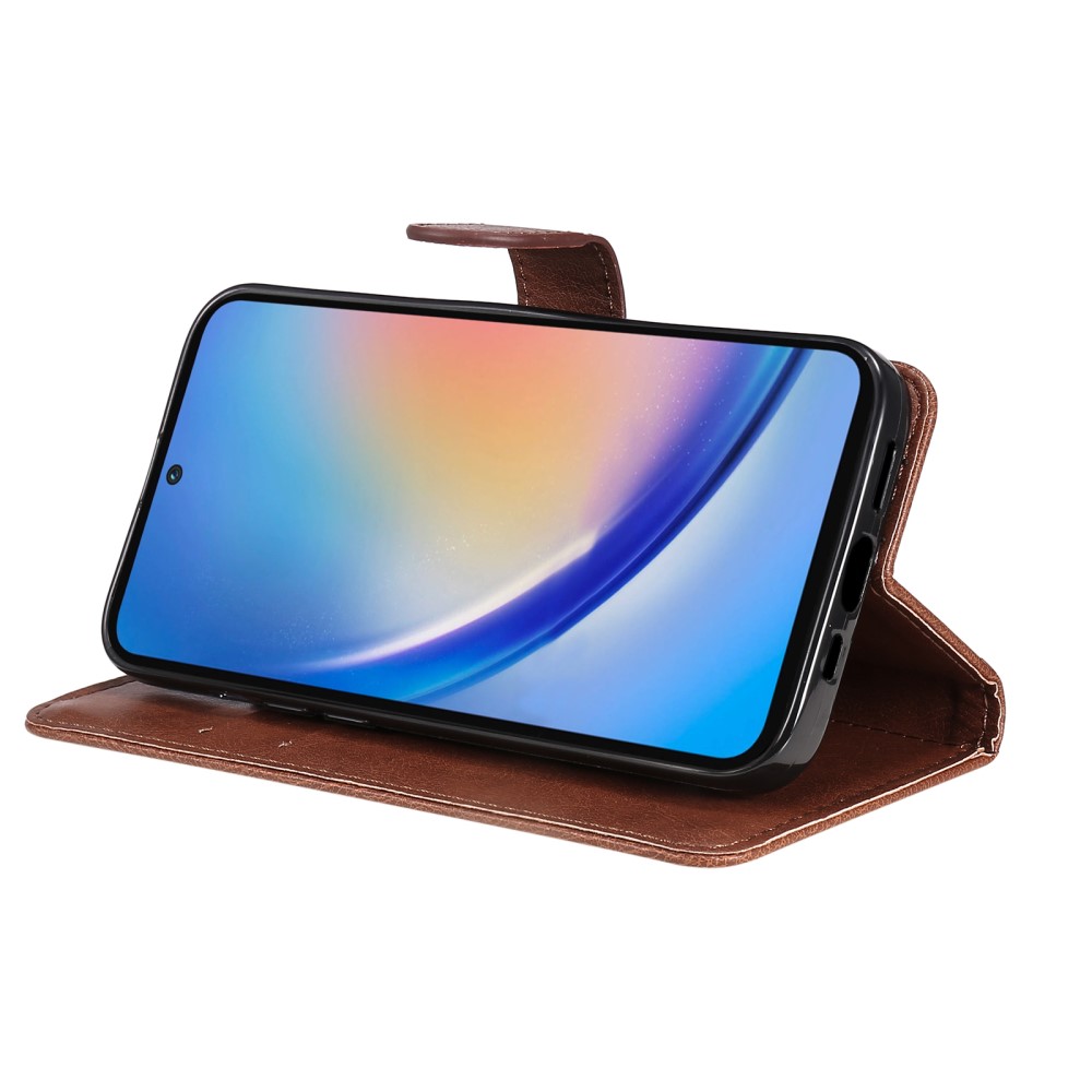  Samsung Galaxy A55 5G Fodral Solid Läder Brun