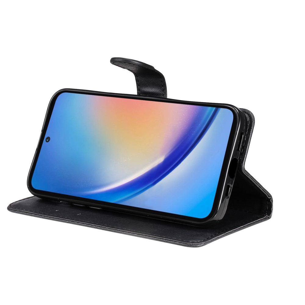  Samsung Galaxy A55 5G Fodral Solid Läder Svart