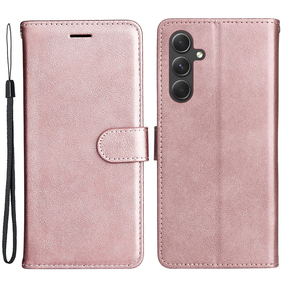  Samsung Galaxy A55 5G Fodral Solid Läder Roséguld