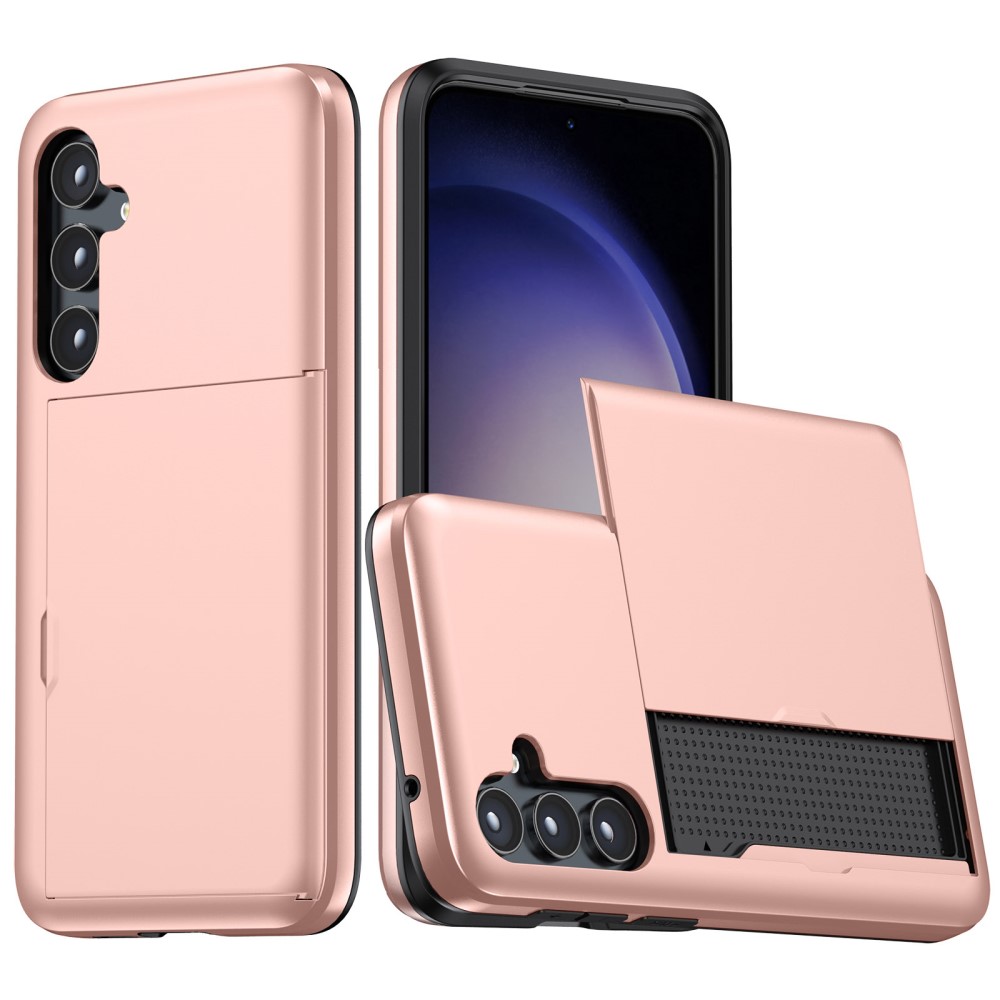  Samsung Galaxy A55 5G Skal Hybrid Med Kortfack Roséguld