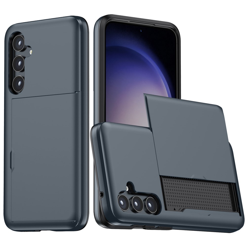  Samsung Galaxy A55 5G Skal Hybrid Med Kortfack Mörk Blå