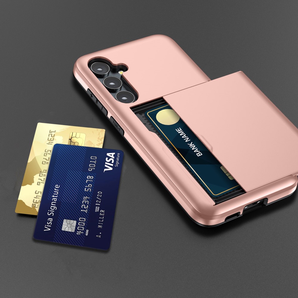  Samsung Galaxy A55 5G Skal Hybrid Med Kortfack Mörk Blå