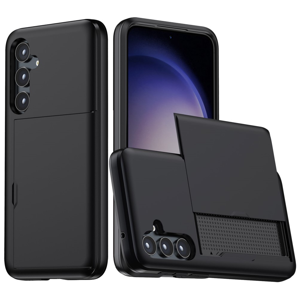  Samsung Galaxy A55 5G Skal Hybrid Med Kortfack Svart