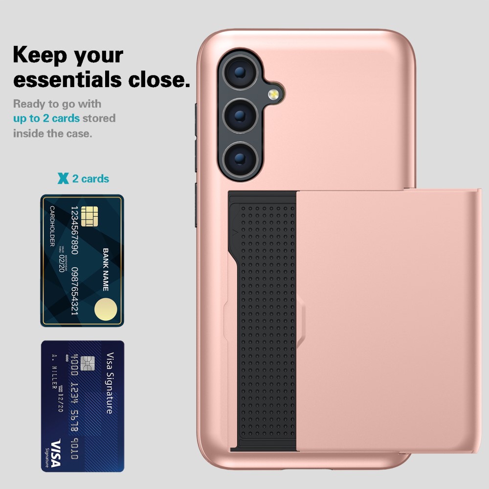  Samsung Galaxy A55 5G Skal Hybrid Med Kortfack Svart