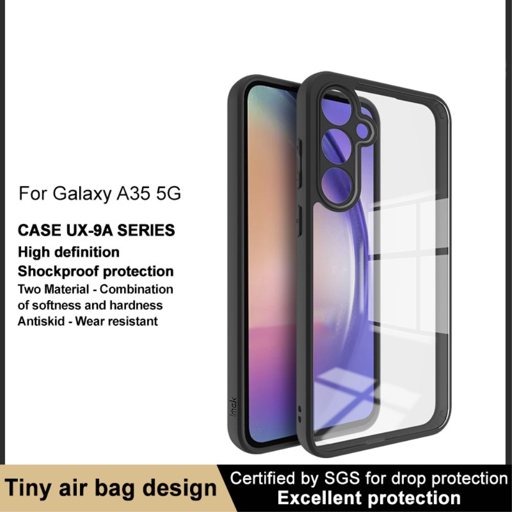 IMAK IMAK Galaxy A35 5G Skal Hybrid HD Svart/Transparent