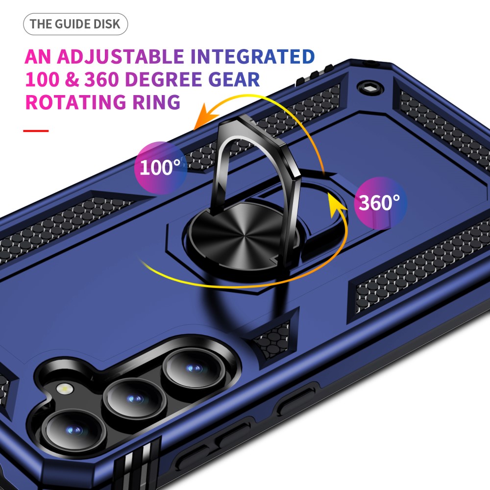  Samsung Galaxy A55 5G Skal Ring Armor Hybrid Blå
