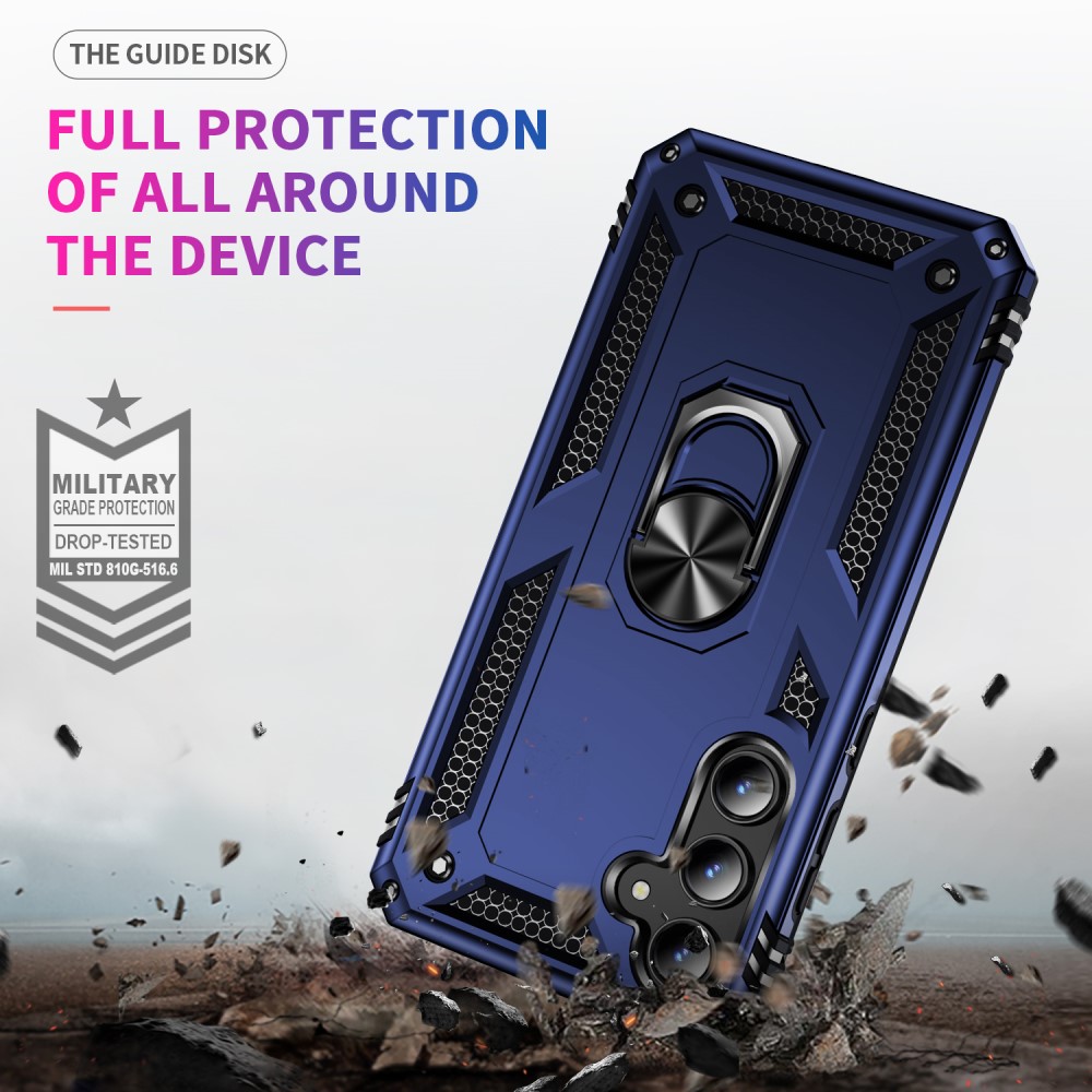  Samsung Galaxy A55 5G Skal Ring Armor Hybrid Blå
