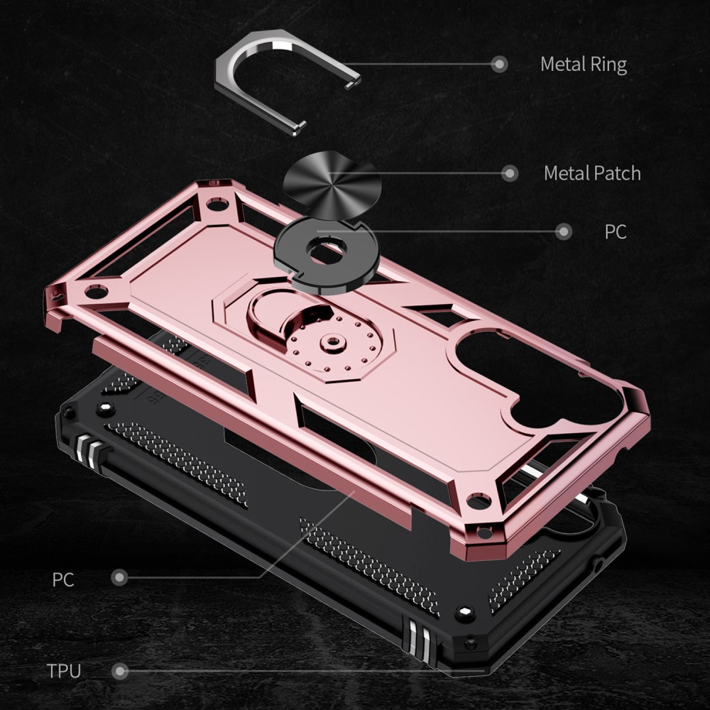  Samsung Galaxy A55 5G Skal Ring Armor Hybrid Roséguld