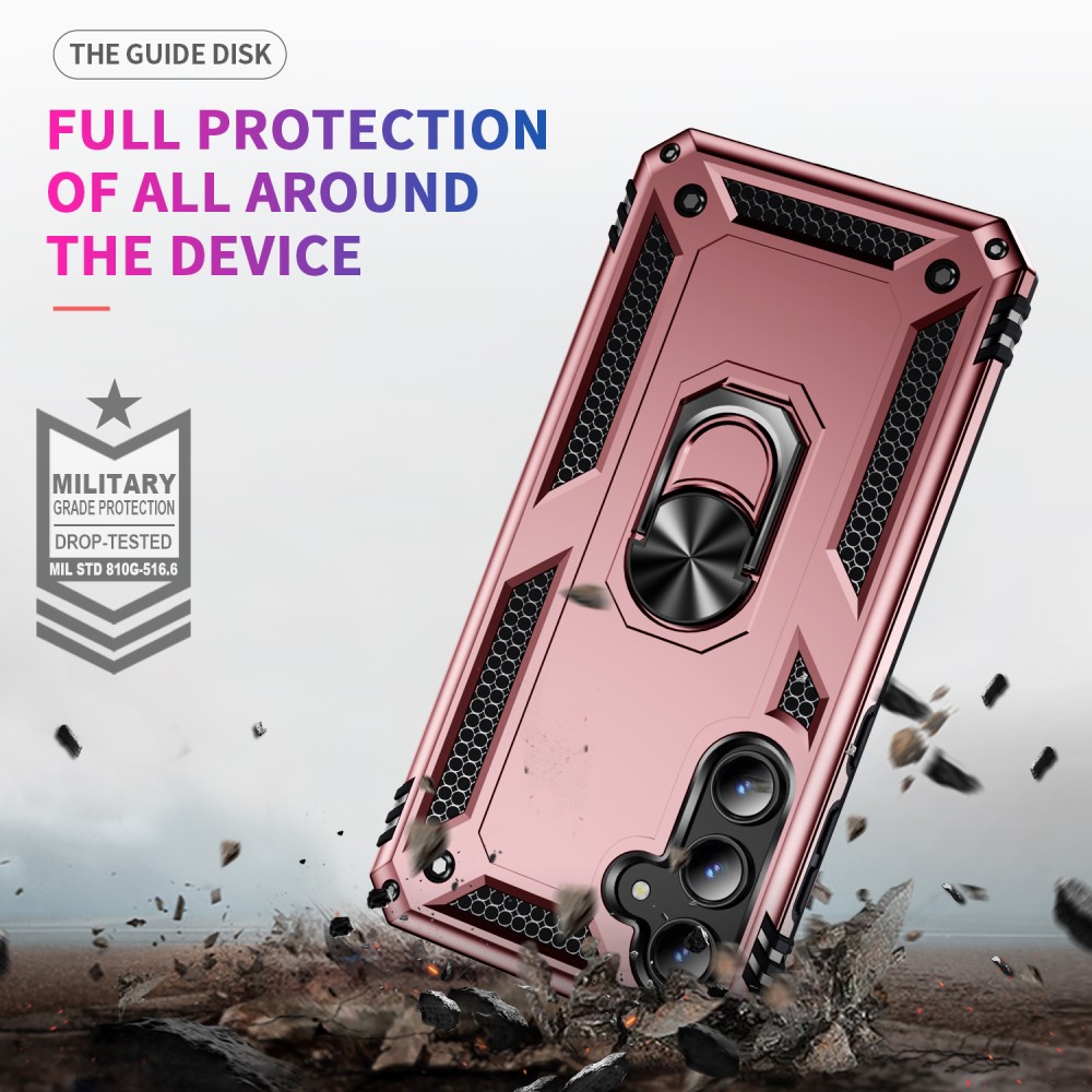  Samsung Galaxy A55 5G Skal Ring Armor Hybrid Roséguld