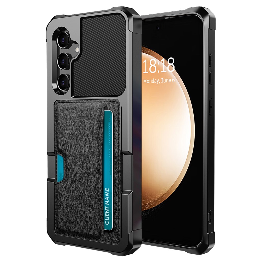  Samsung Galaxy A55 5G Skal Shockproof Med Kortfack Svart
