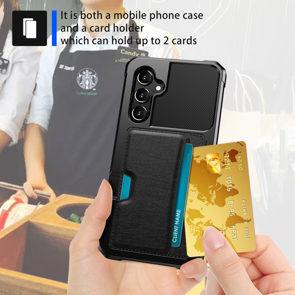  Samsung Galaxy A35 5G Skal Shockproof Med Kortfack Svart