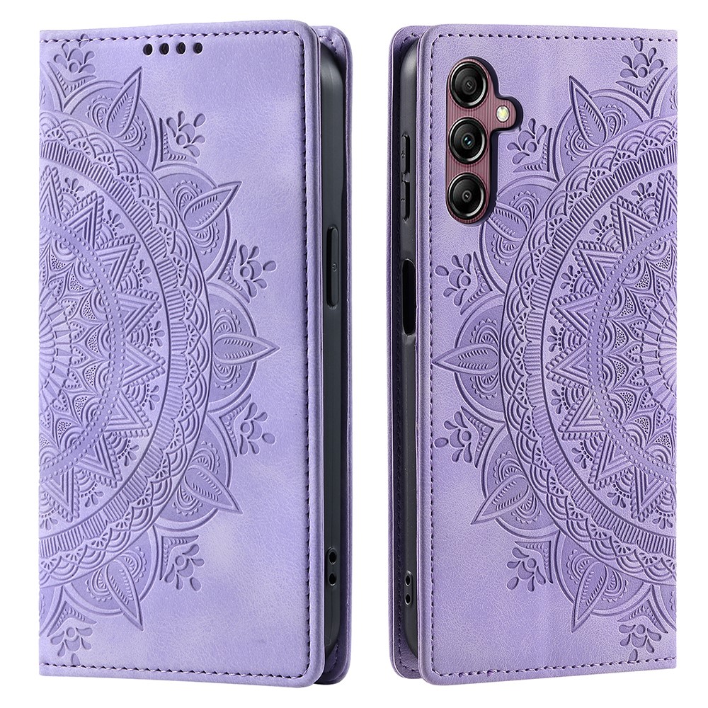  Samsung Galaxy A55 5G Fodral Mandala Flip Läder Lila
