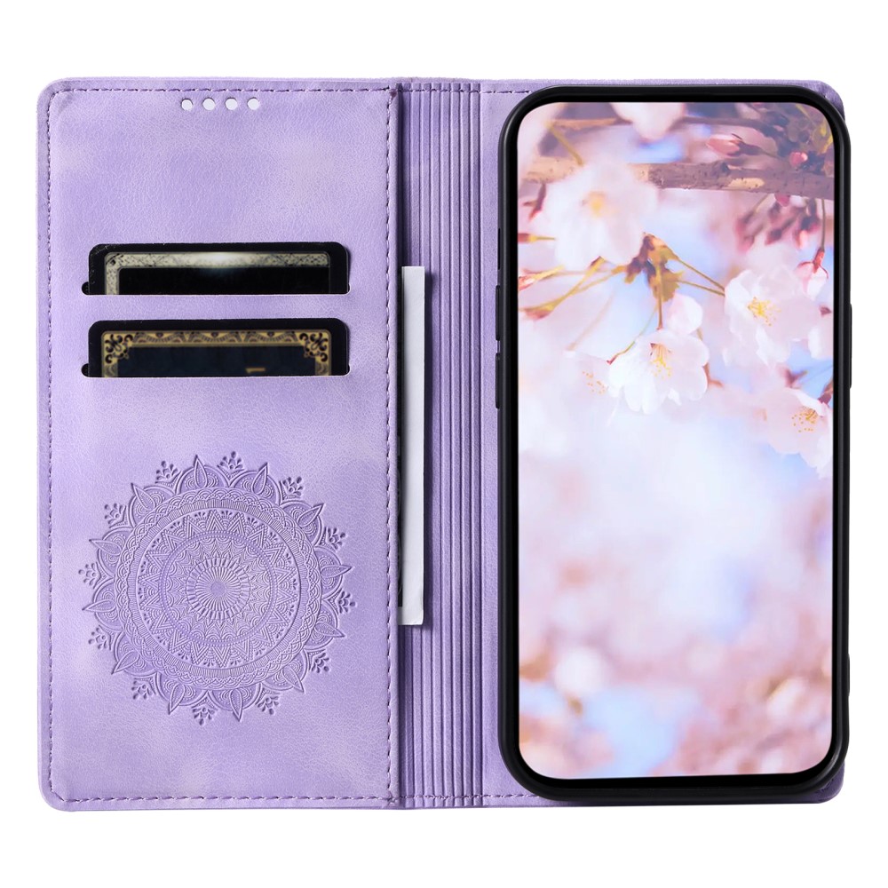  Samsung Galaxy A55 5G Fodral Mandala Flip Läder Lila