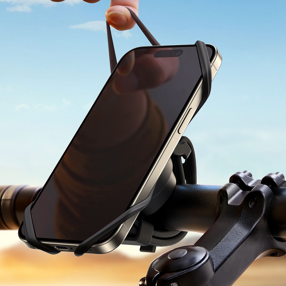 JOYROOM Joyroom Mobilhållare Cykelstyre Silikonband Svart