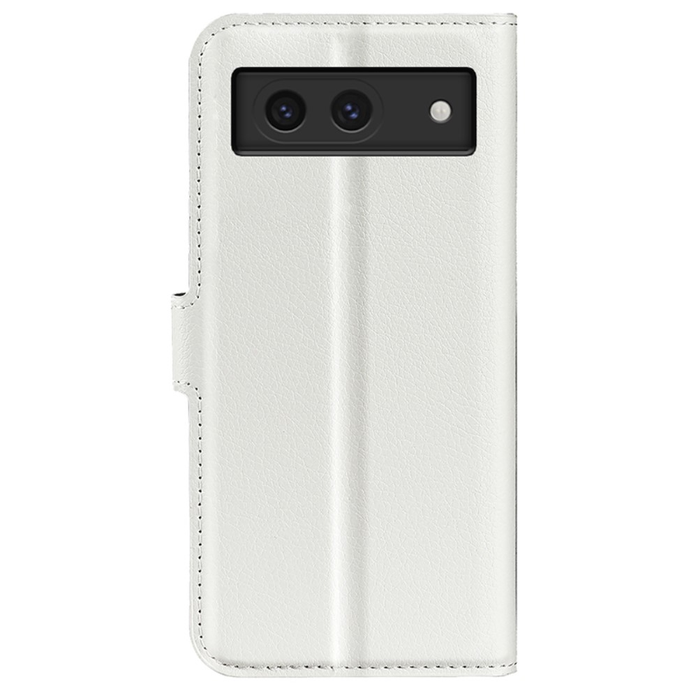  Google Pixel 8A Litchi Läder Fodral Vit