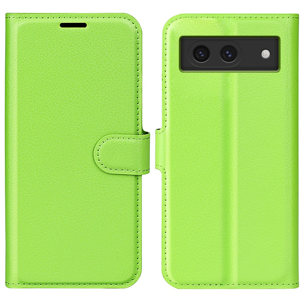  Google Pixel 8A Litchi Läder Fodral Grön