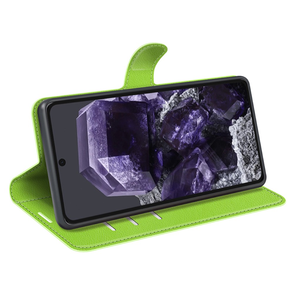  Google Pixel 8A Litchi Läder Fodral Grön