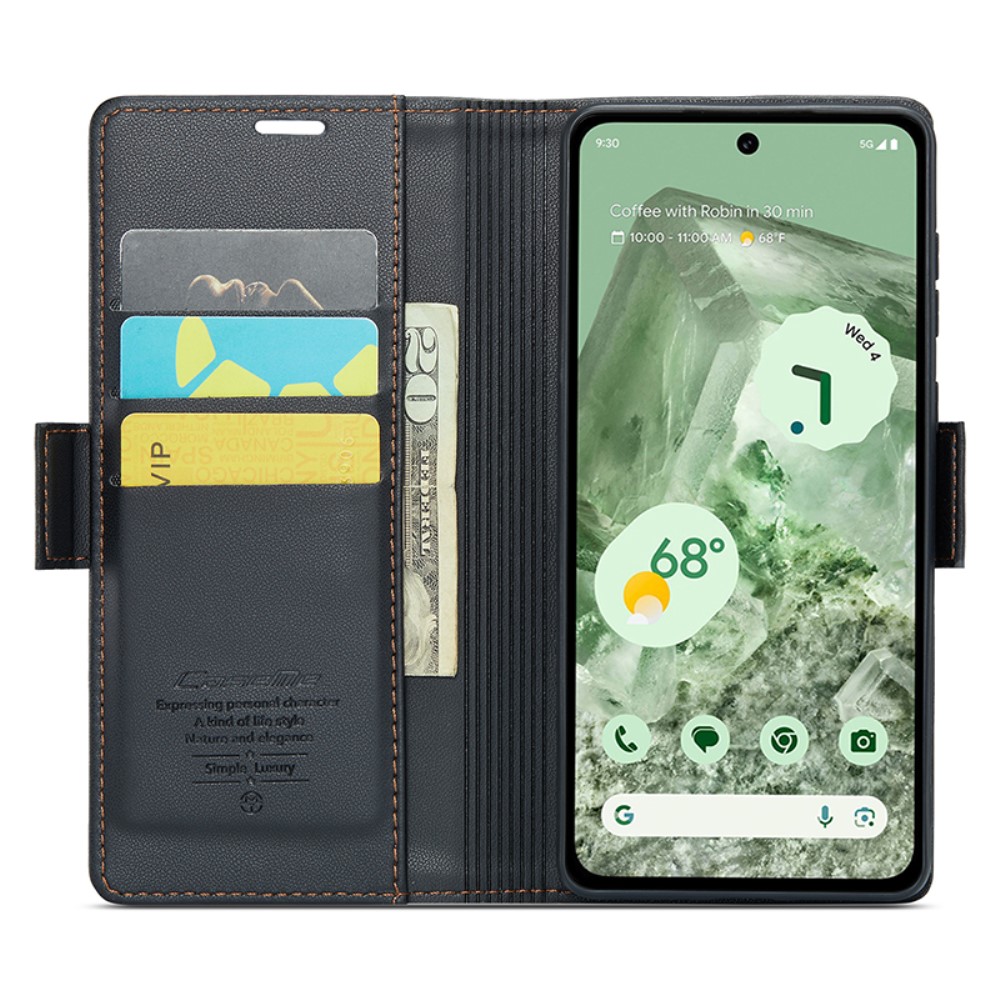 CASEME CASEME Google Pixel 8A Fodral Läder RFID Svart