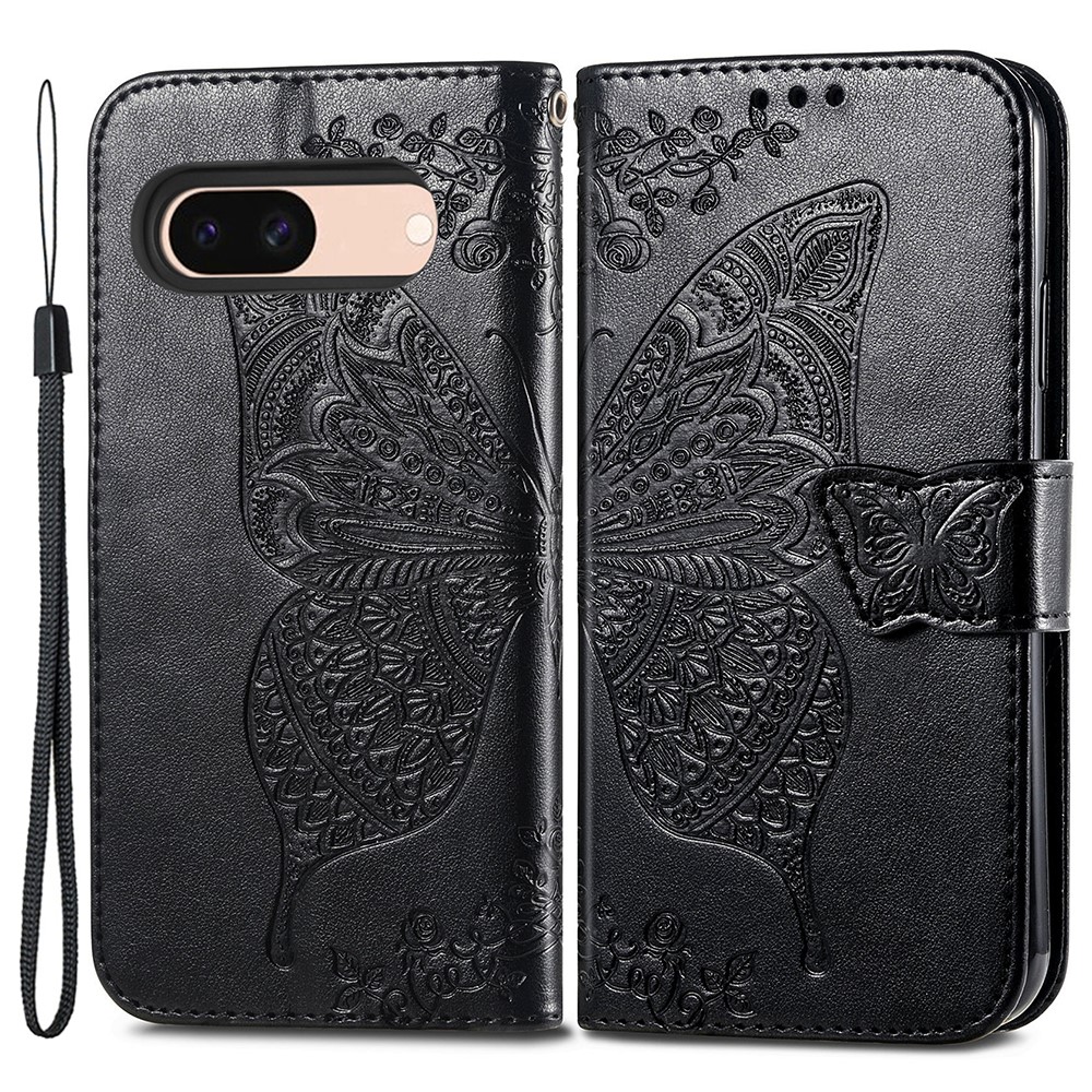  Google Pixel 8A Fodral Butterfly Svart