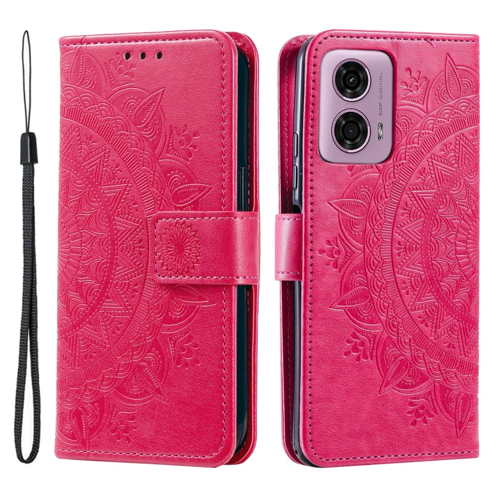 Motorola Moto G04 4G/G24 4G Fodral Mandala Rosa