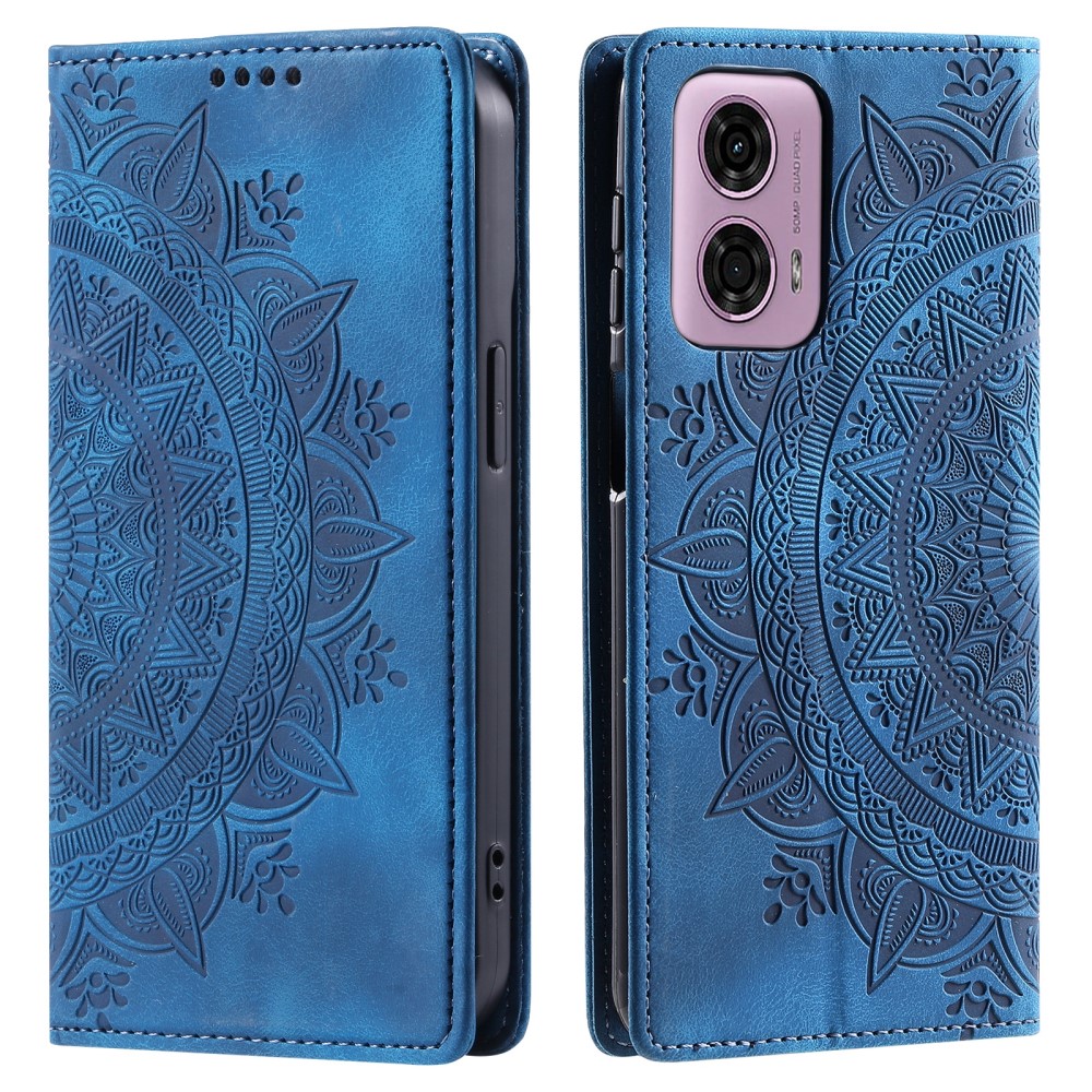  Motorola Moto G04 4G/G24 4G Fodral Filp Mandala Blå