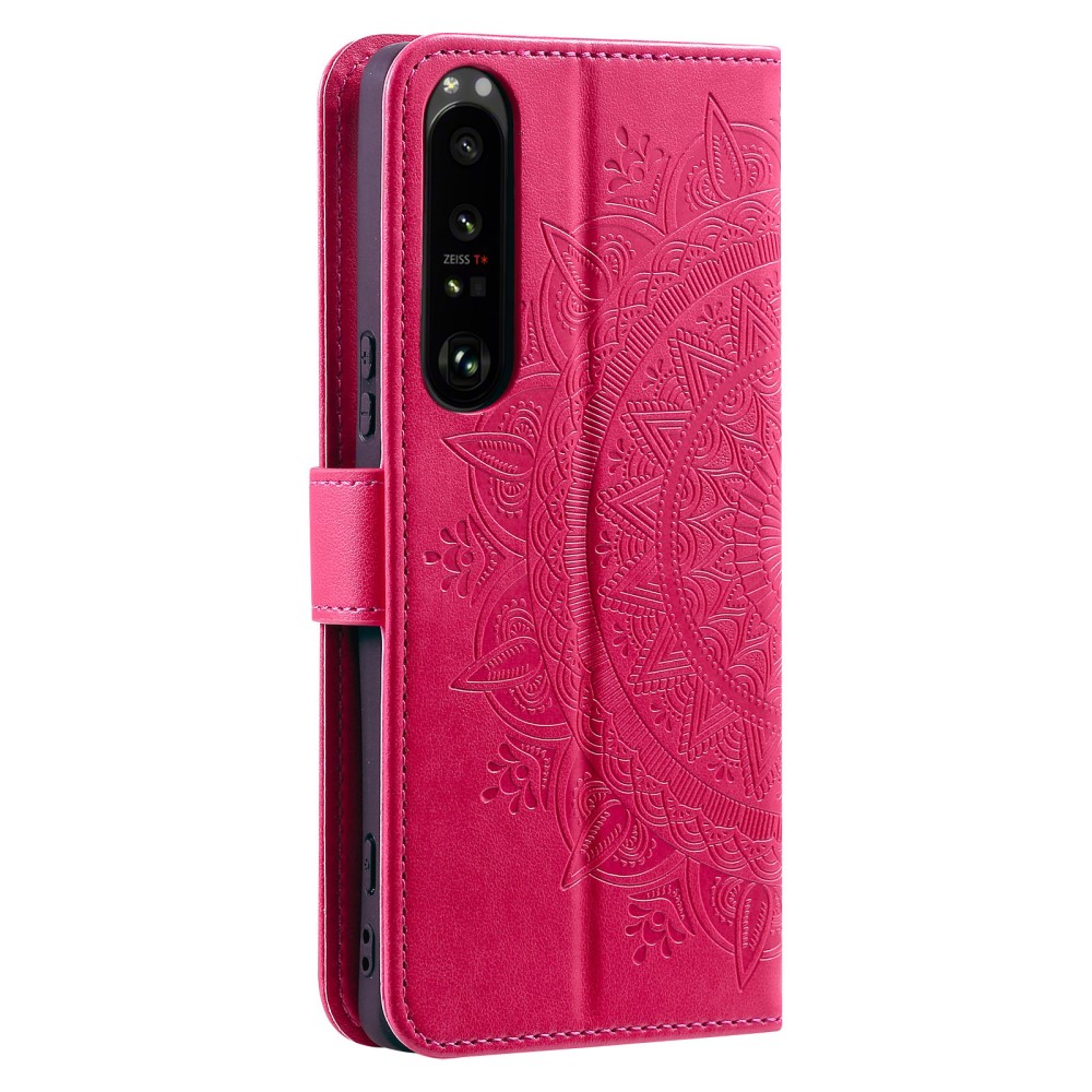 Sony Xperia 1 VI Mandala Läder Fodral Rosa