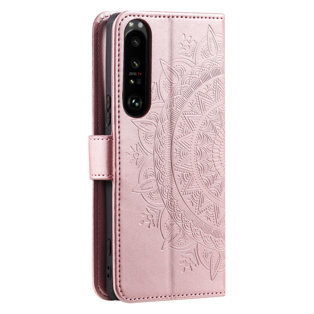  Sony Xperia 1 VI Mandala Läder Fodral Roséguld