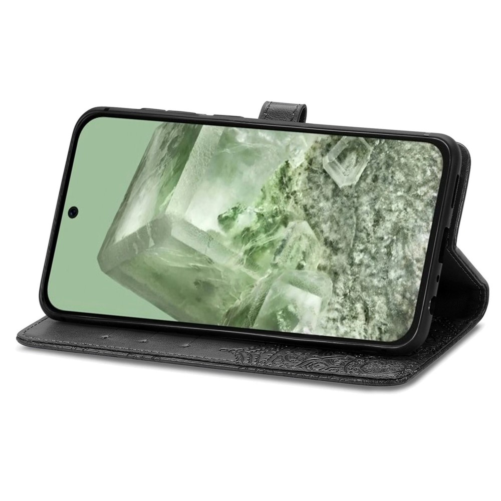  Google Pixel 8A Mandal Läder Fodral Svart