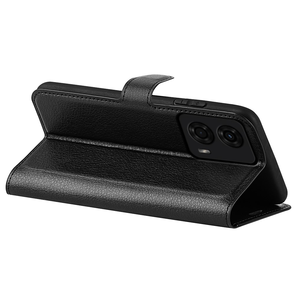  Motorola Moto G04 4G/G24 4G Fodral Litchi Läder Svart