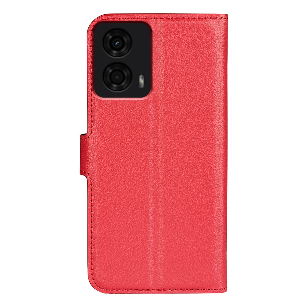  Motorola Moto G04 4G/G24 4G Fodral Litchi Läder Röd