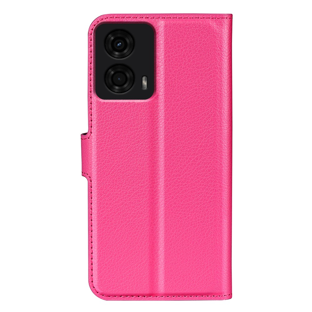  Motorola Moto G04 4G/G24 4G Fodral Litchi Läder Rosa