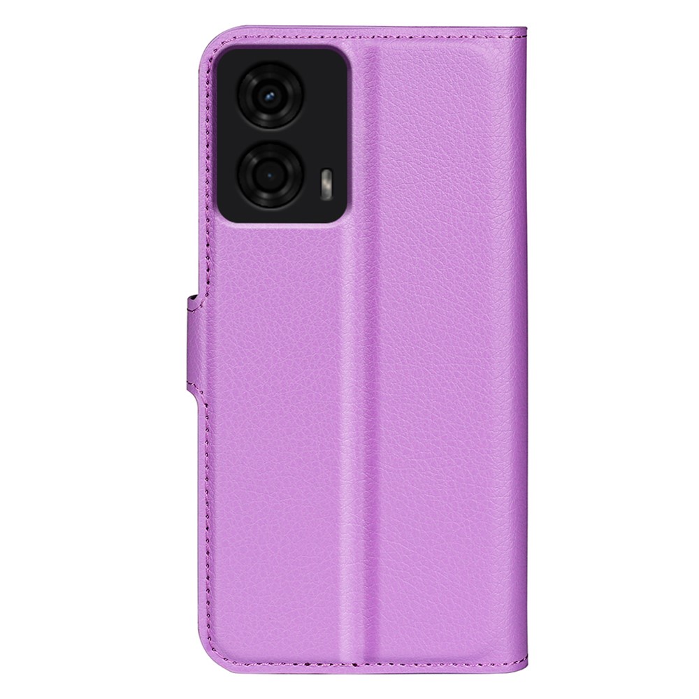  Motorola Moto G04 4G/G24 4G Fodral Litchi Läder Lila