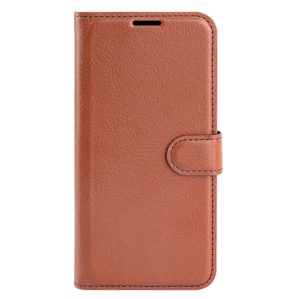  Motorola Moto G04 4G/G24 4G Fodral Litchi Läder Brun