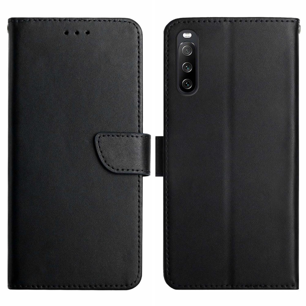  Sony Xperia 10 VI Fodral Äkta Läder Svart
