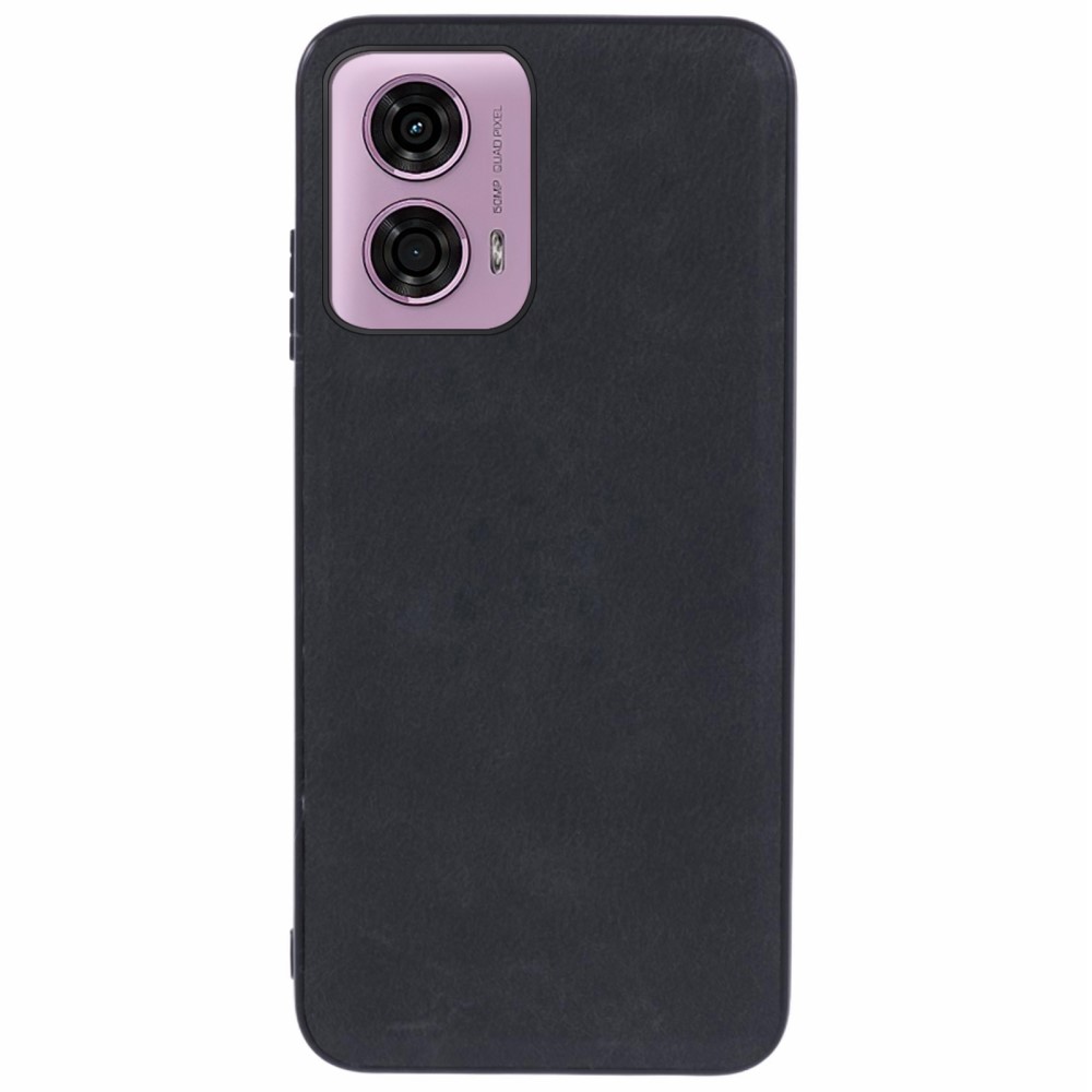  Motorola Moto G04 4G/G24 4G Retro Läder Skal Svart