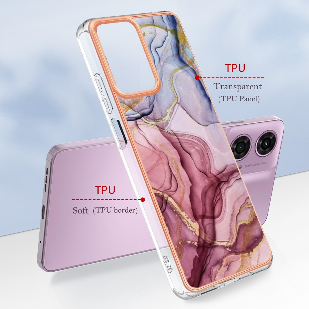  Motorola Moto G04 4G/G24 4G Marmor Skal Roséguld