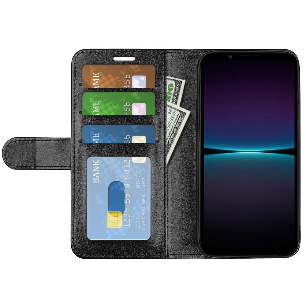  Sony Xperia 1 VI Fodral Crazy Horse Läder Svart