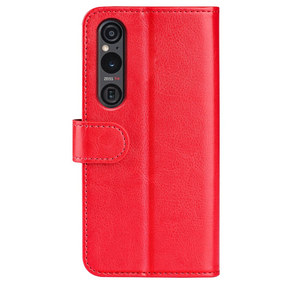  Sony Xperia 1 VI Fodral Crazy Horse Läder Röd
