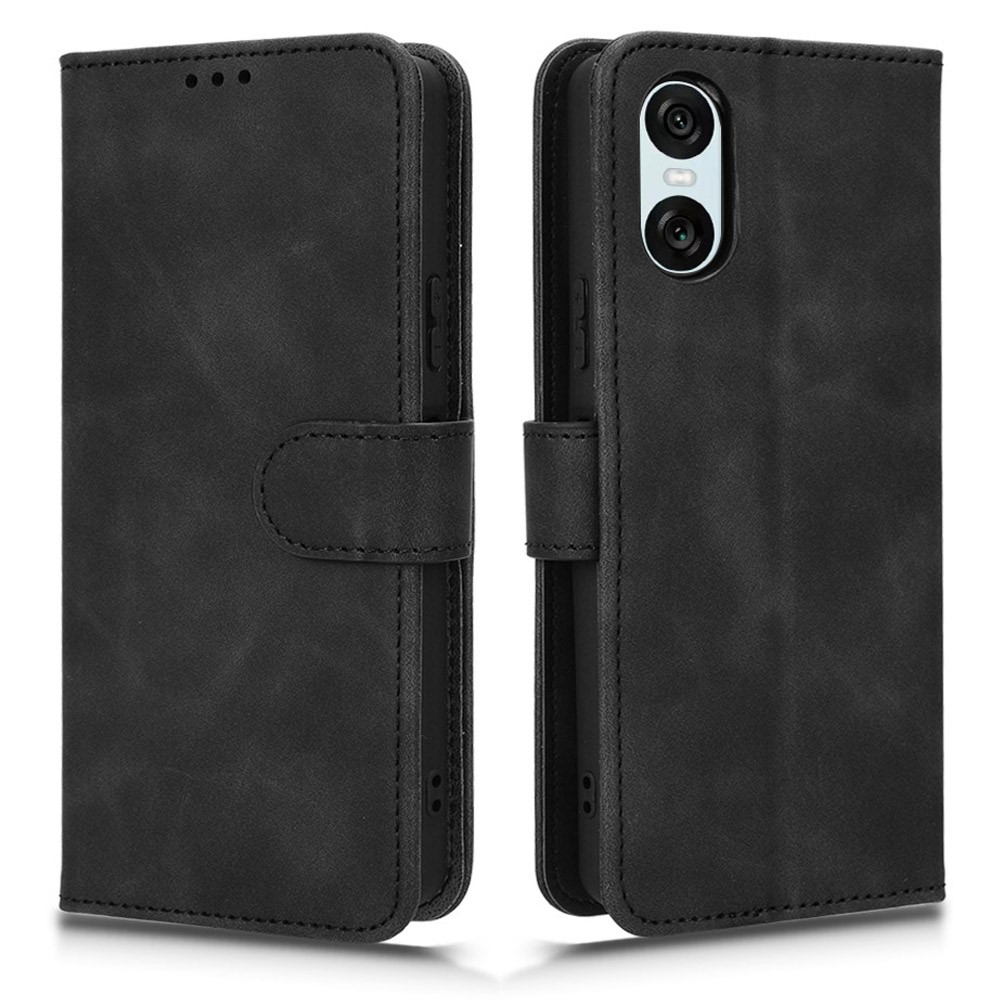  Sony Xperia 10 VI Fodral Skin Touch Läder Fodral Svart