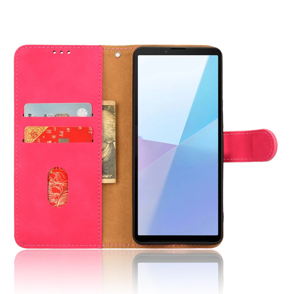  Sony Xperia 10 VI Fodral Skin Touch Läder Fodral Rosa