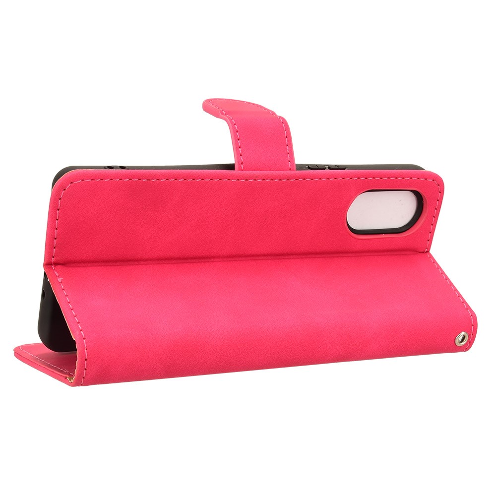  Sony Xperia 10 VI Fodral Skin Touch Läder Fodral Rosa