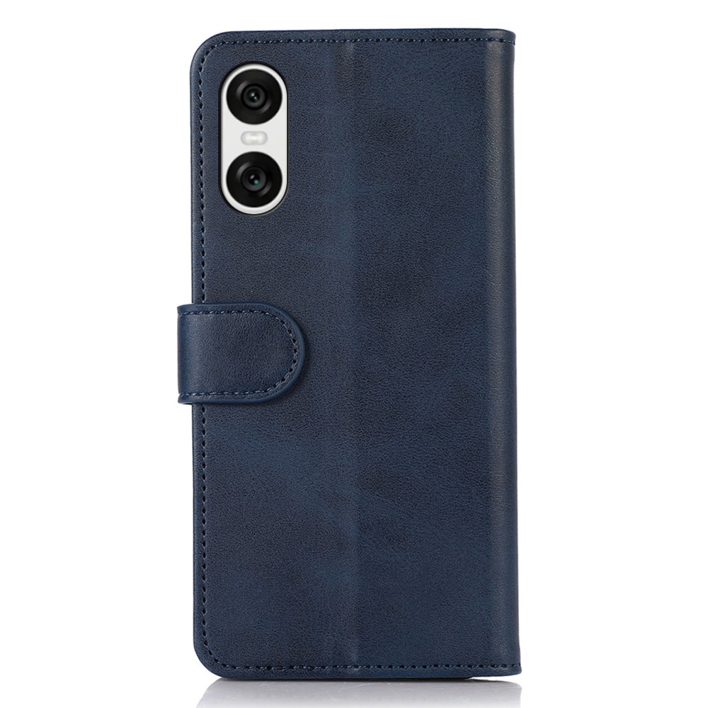 Sony Xperia 10 VI Läder Fodral Läder Solid Blå