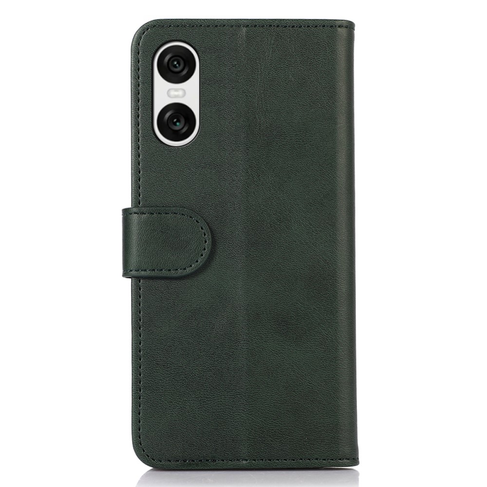  Sony Xperia 10 VI Läder Fodral Läder Solid Grön