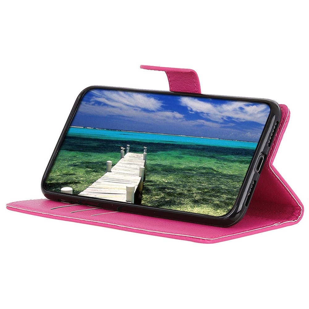  Sony Xperia 10 VI Litchi Läder Fodral Rosa