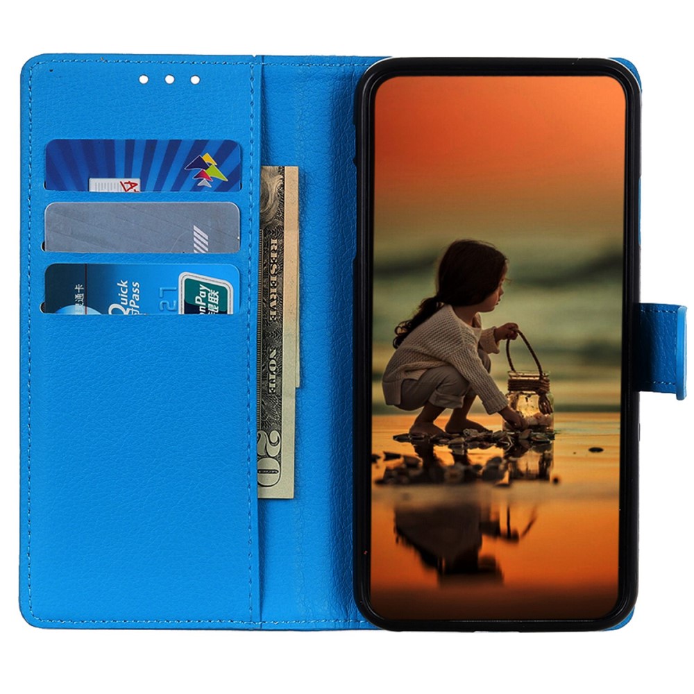  Sony Xperia 1 VI Litchi Läder Fodral Blå