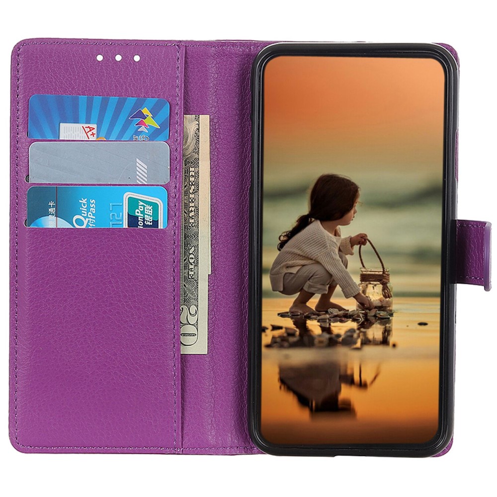  Sony Xperia 1 VI Litchi Läder Fodral Lila