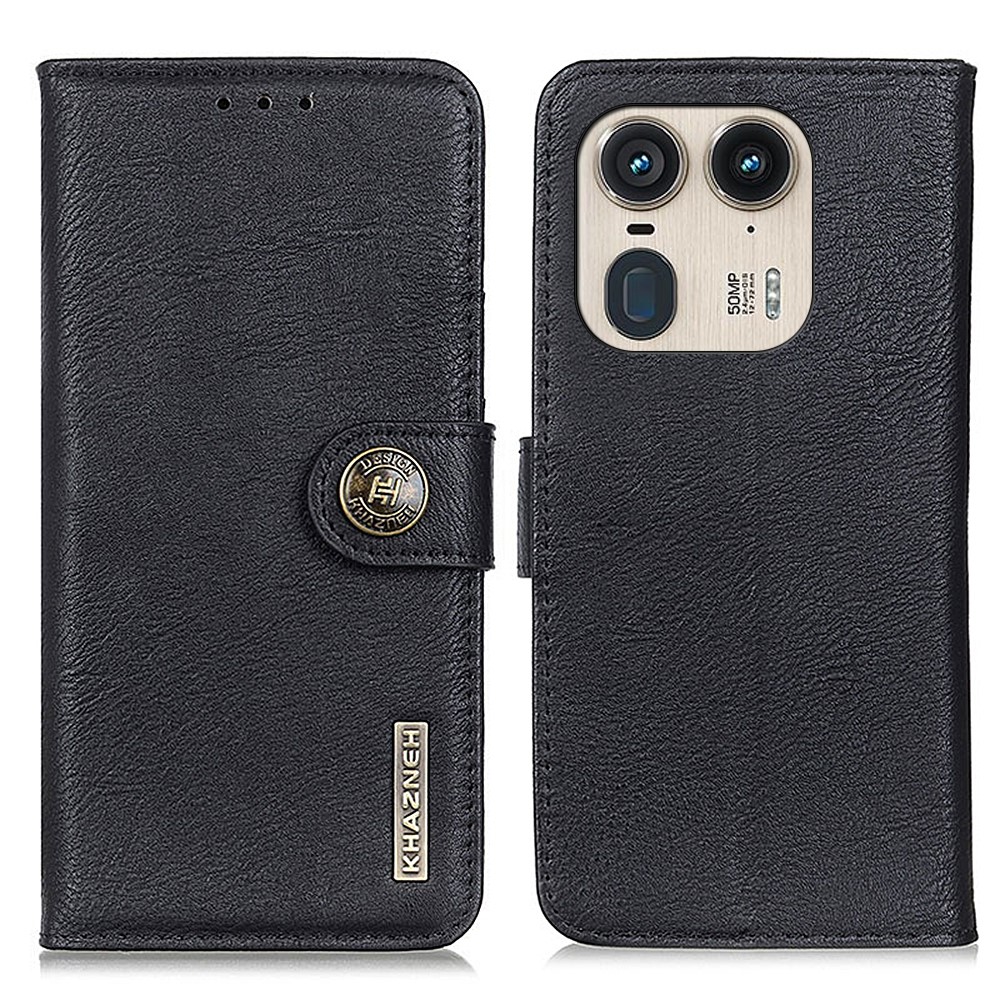 KHAZNEH KHAZNEH Motorola Edge 50 Ultra 5G Läder Fodral Svart