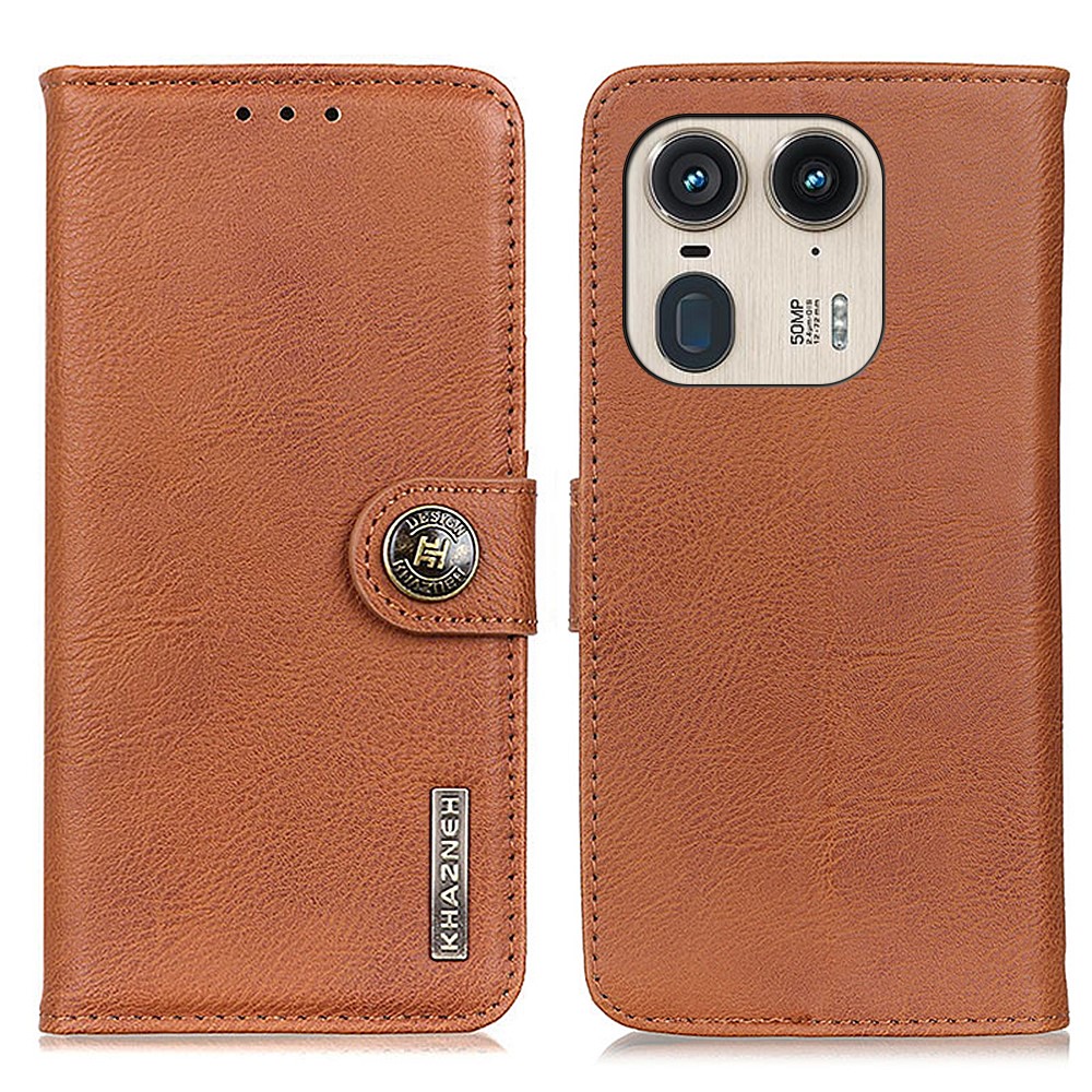 KHAZNEH KHAZNEH Motorola Edge 50 Ultra 5G Läder Fodral Brun