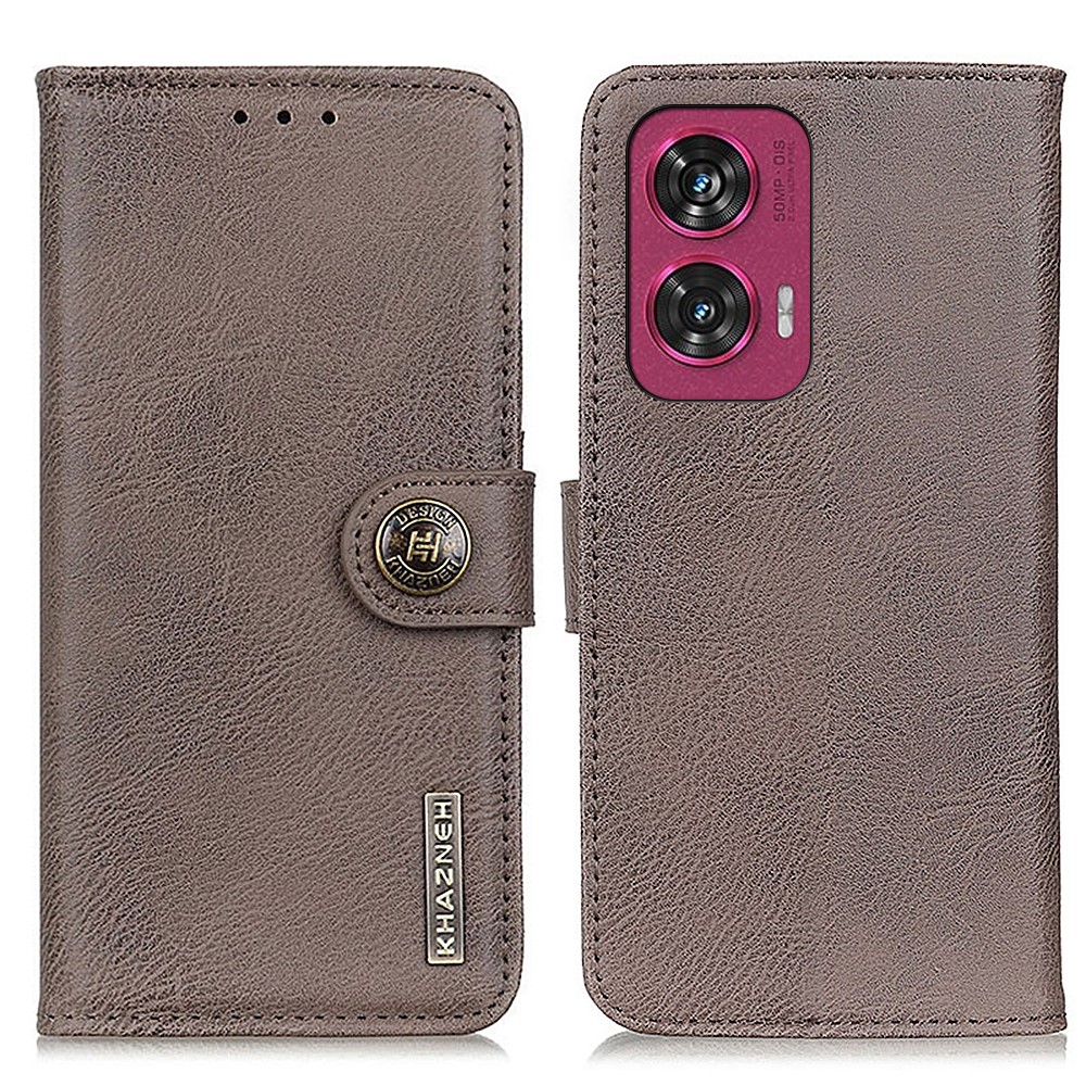 KHAZNEH KHAZNEH Motorola Edge 50 Fusion 5G Läder Fodral Khaki