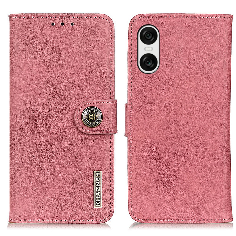 KHAZNEH KHAZNEH Sony Xperia 10 VI Läder Fodral Rosa